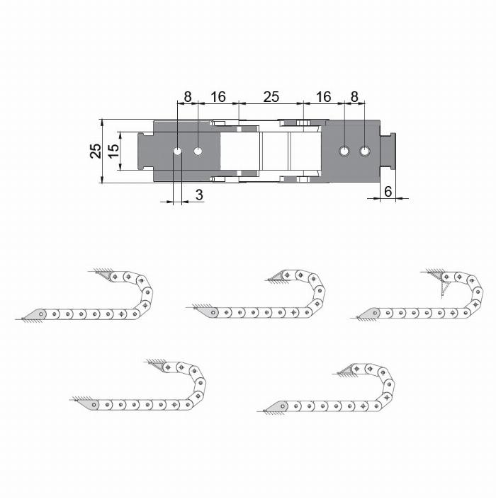 Kabelrups CK 15 breedte 15mm, verbindingselementen (1Paar)