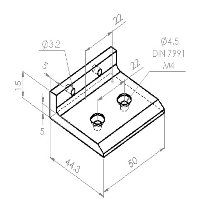 Tope puerta para perfiles ranura 8 I-Type - 3DP