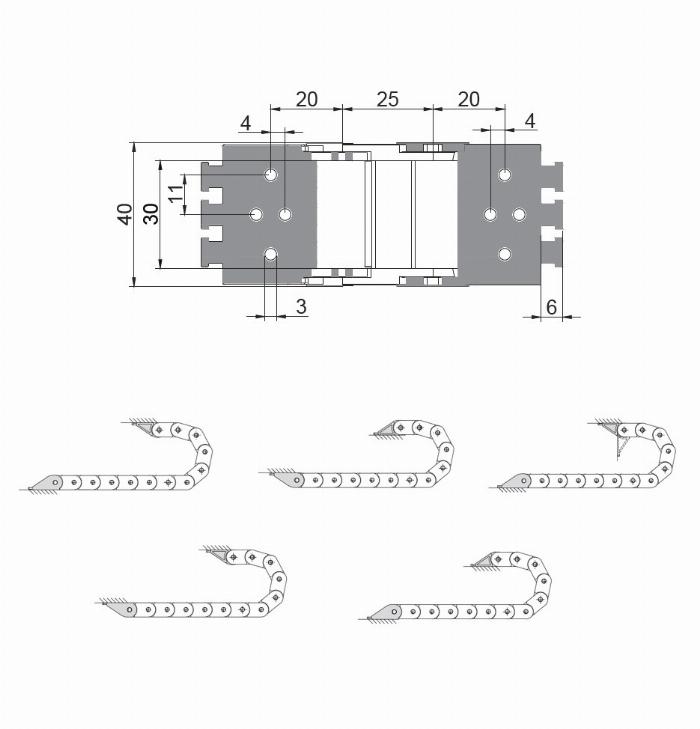 Kabelrups CK 15 breedte 30mm, verbindingselementen (1Paar)