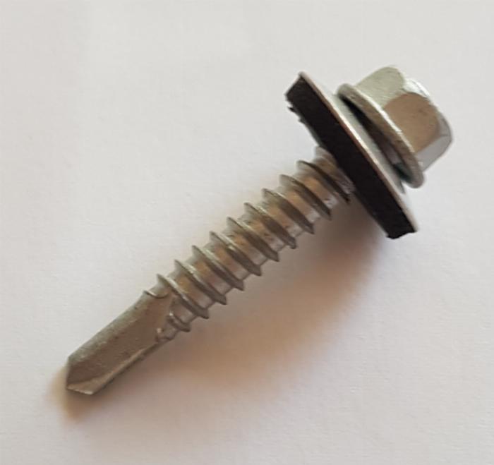 Tornillo hexagonal para chapa autotaladrante con arandela de estanqueidad S5,5x32 Acero inoxidable